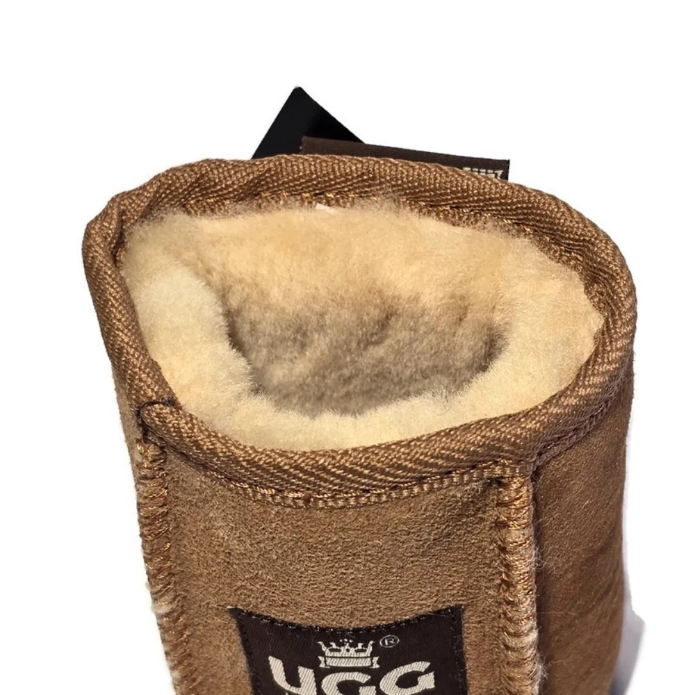 UGG Suede Stubby Holder Can Cooler Australian Made Brown Insulated Fleece Lined